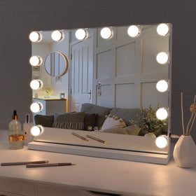 Tabletop Vanity Mirror With Built-in Light Bulb